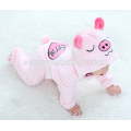 Macio bebê Flanela Romper Animal Porco Onesie Pijama Roupas Terno, desgaste do sono, pano bonito rosa, toalha de bebê com capuz